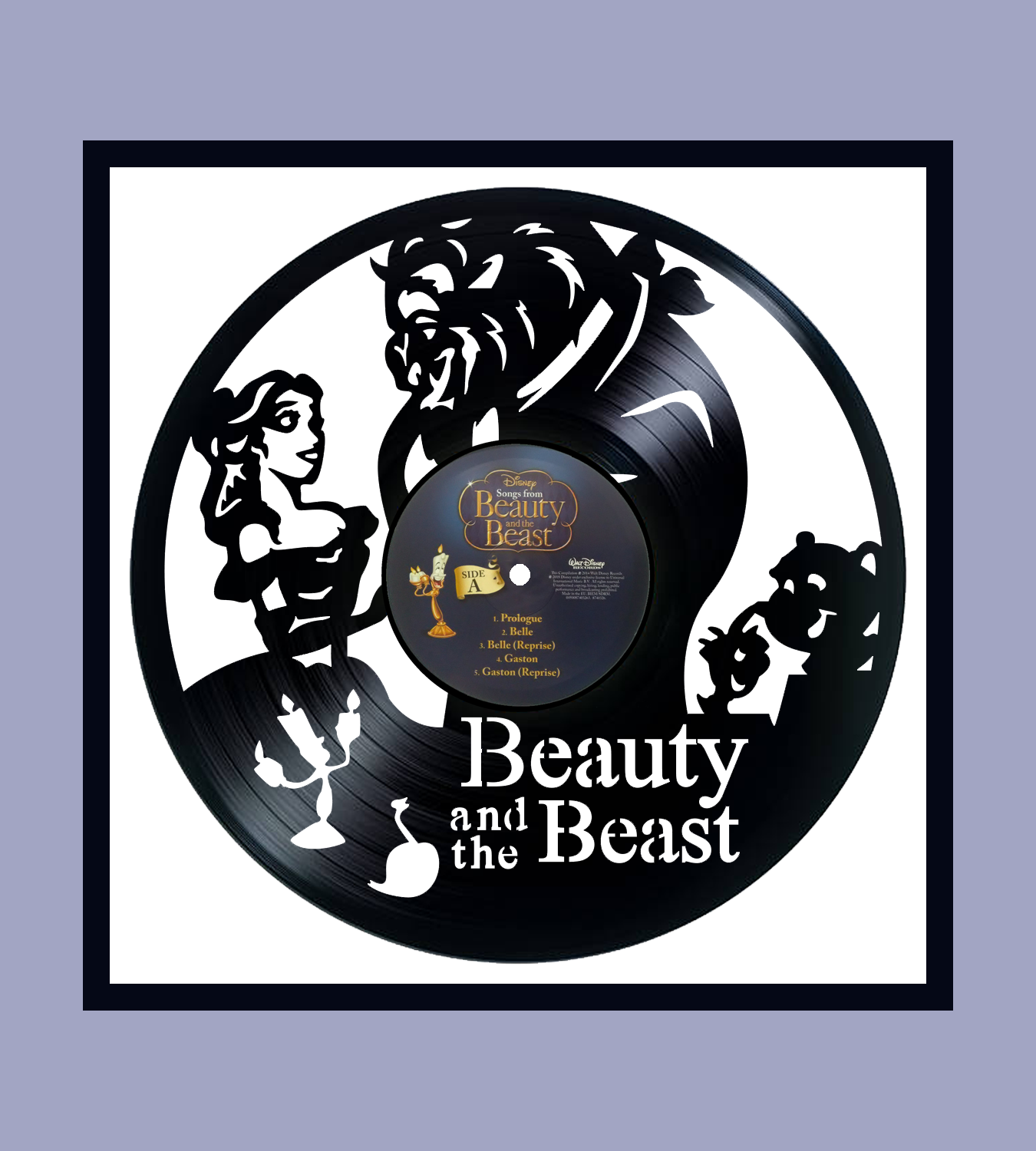 Framed Vinyl Record of Beauty and the Beast