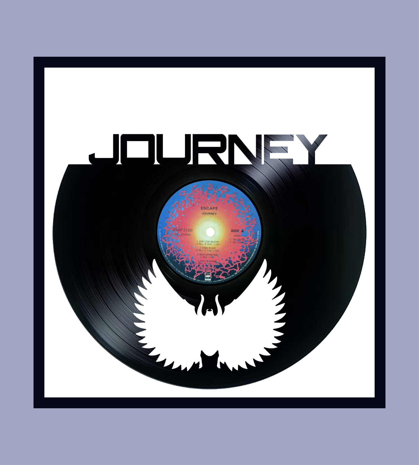 Framed Vinyl Record of Journey Escape