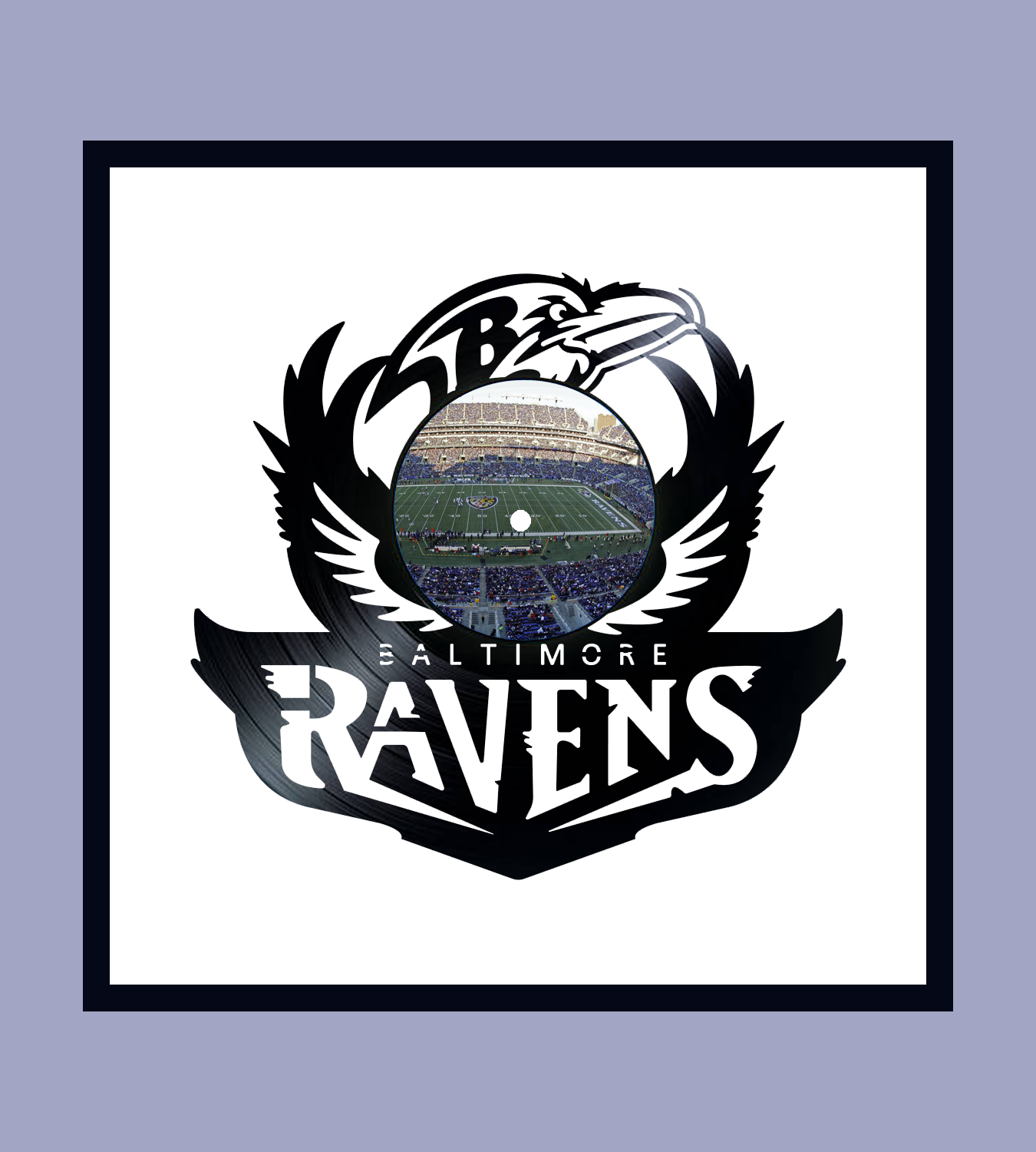 Framed Vinyl Record of the Baltimore Ravens